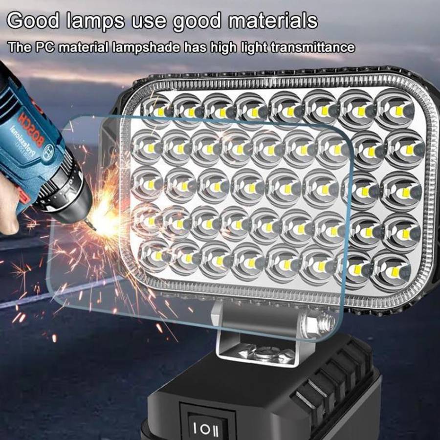 5 inch Square High and Low Beam Dual USB LED Emergency Work Light, For Makita Battery Slot