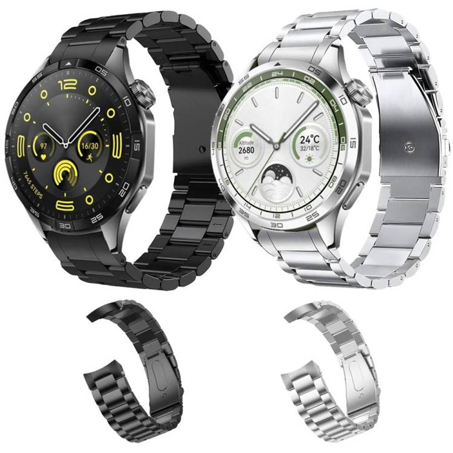 For OPPO Watch X2 / Watch X Three Beads Folding Flat Buckle Titanium Alloy Watch Band(Silver)