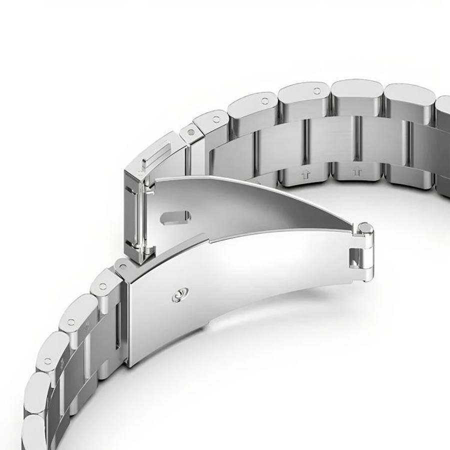 For OPPO Watch X2 / Watch X Three Beads Folding Flat Buckle Titanium Alloy Watch Band(Silver)