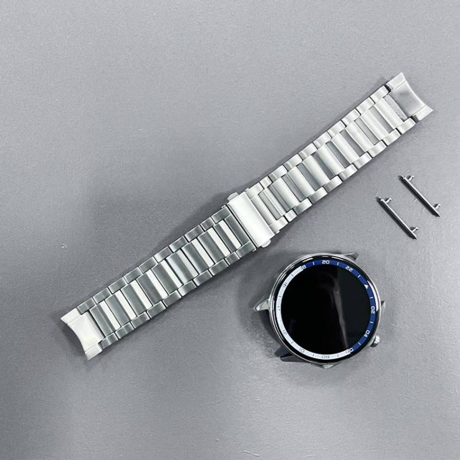 For OPPO Watch X2 / Watch X Three Beads Folding Flat Buckle Titanium Alloy Watch Band(Silver)