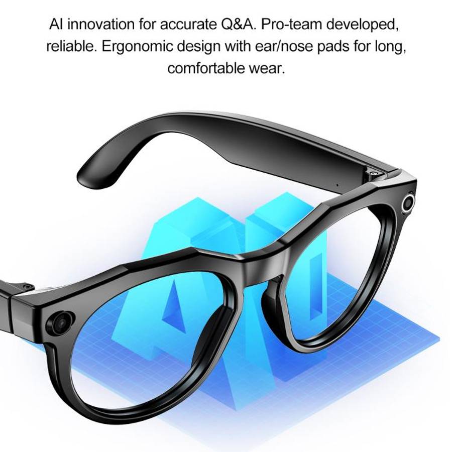 W611Pro Smart AI Glasses 8MP Camera, WIFI, AI Translation(Black Frame Sunglass Lens)