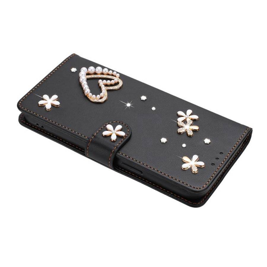 For Ulefone Note 17 Pro ZS01 Double-Layer Heart Floral Vegan Leather Phone Case with Wrist Strap(...