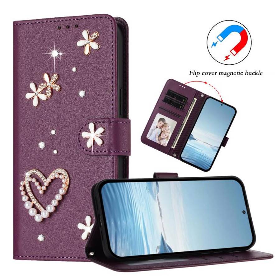 For Ulefone Note 18 Ultra/Note 18 Pro ZS01 Double-Layer Heart Floral Vegan Leather Phone Case wit...