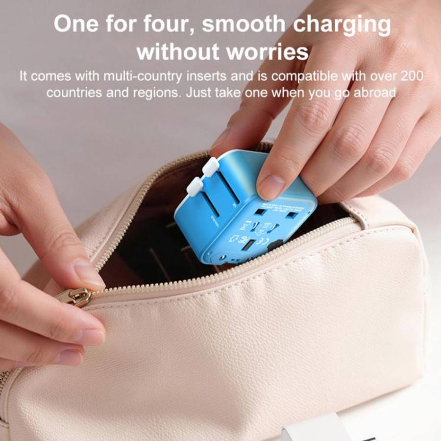 MOMAX UA37 1-World Pocket Mini Ultra-thin Universal Travel Adapter, Plug:US Plug(Blue)