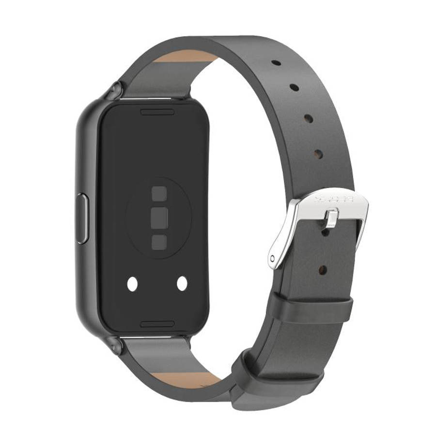 For Huawei Band 11 / Band 11 Pro MIJOBS Microfiber Vegan Leather Watch Band(Grey Black)