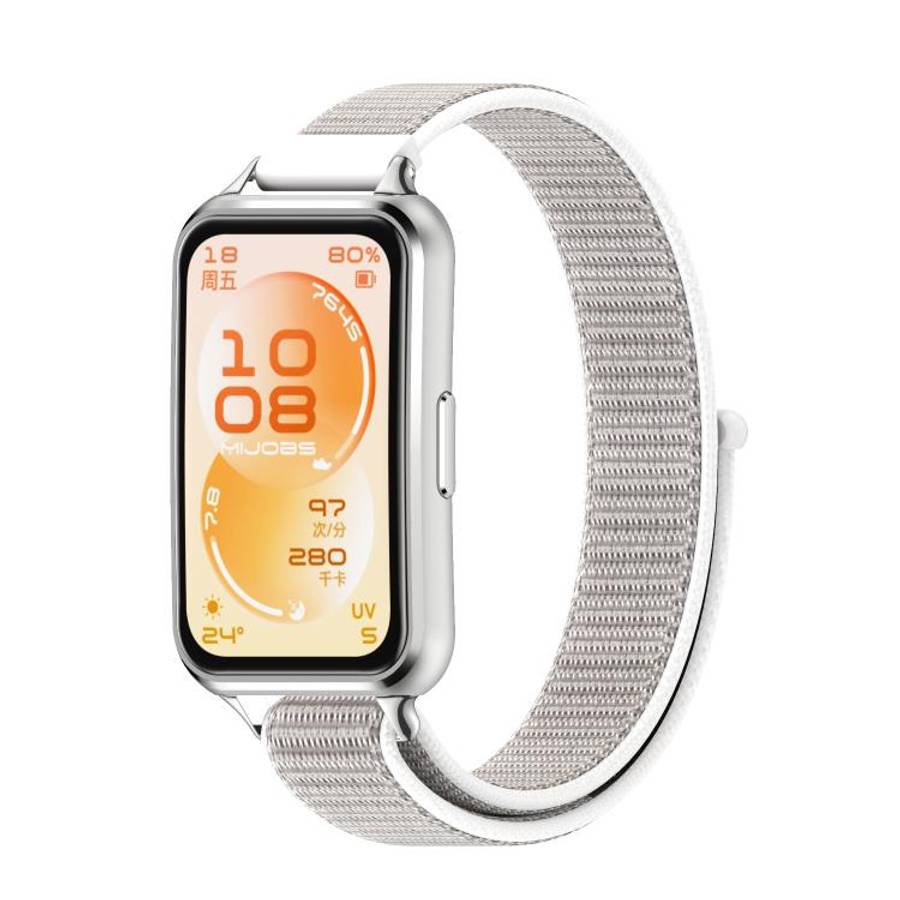 For Huawei Band 11 / Band 11 Pro MIJOBS Breathable Nylon Loop Watch Band(Seashell Silver)