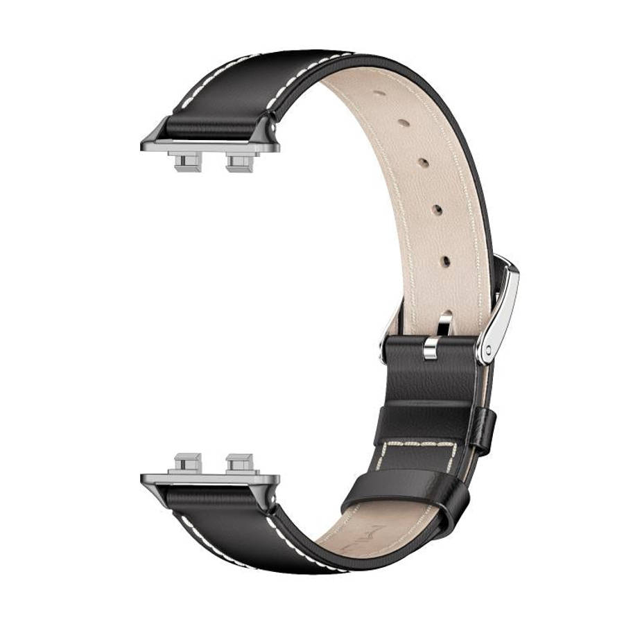 For Huawei Band 11 / Band 11 Pro MIJOBS Top Grain Cowhide Watch Band(Black)