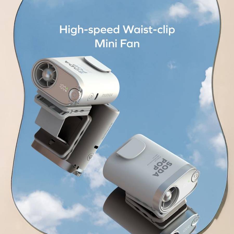 MOMAX IF23 GO CLIP Wearable High-Speed Fan(White)