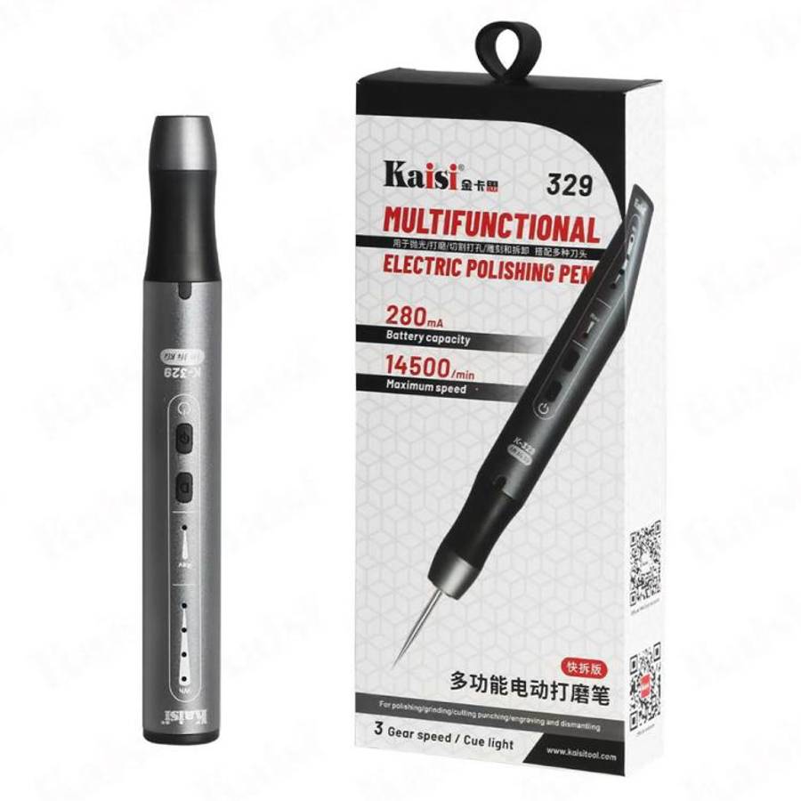 Kaisi 329 Multifunction Charging Polish Pen with 9pcs Grinding Heads