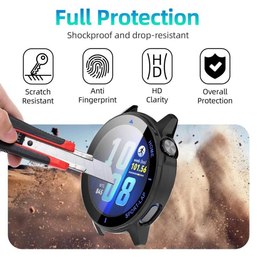 For Huawei Watch GT Runner 2 xDfind Tempered Film Integrated PC Watch Case(Black Blue)