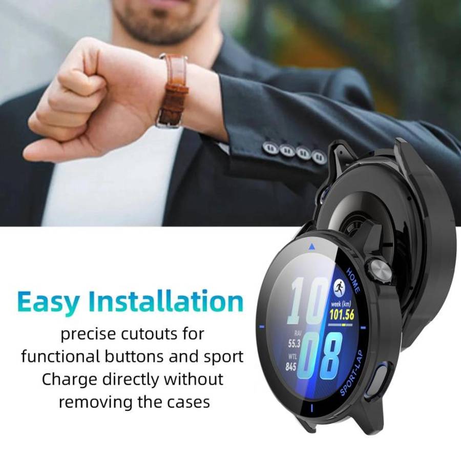 For Huawei Watch GT Runner 2 xDfind Tempered Film Integrated PC Watch Case(Black Blue)
