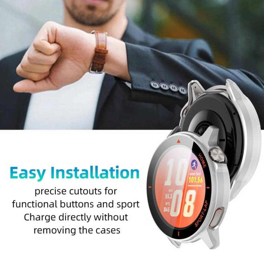 For Huawei Watch GT Runner 2 xDfind Tempered Film Integrated PC Watch Case(Silver Orange)