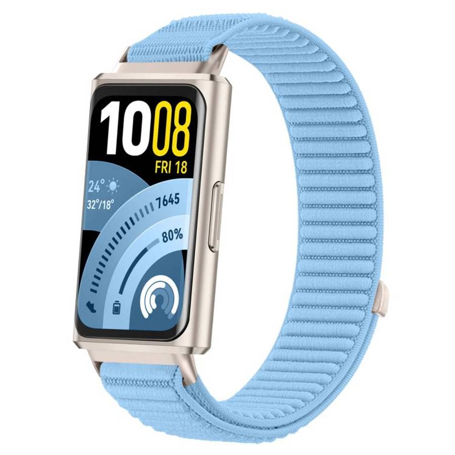 For Huawei Band 11 Pro / 11 xDfind Woven Nylon Hook And Loop Fastener Metal Interface Watch Band(...