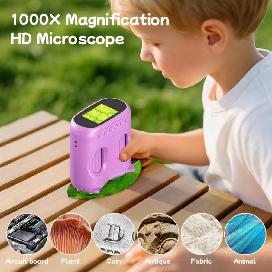 inskam 387 2MP 2-inch Display 2-in-1 Kids Digital Microscope & Binocular Telescope(Purple)