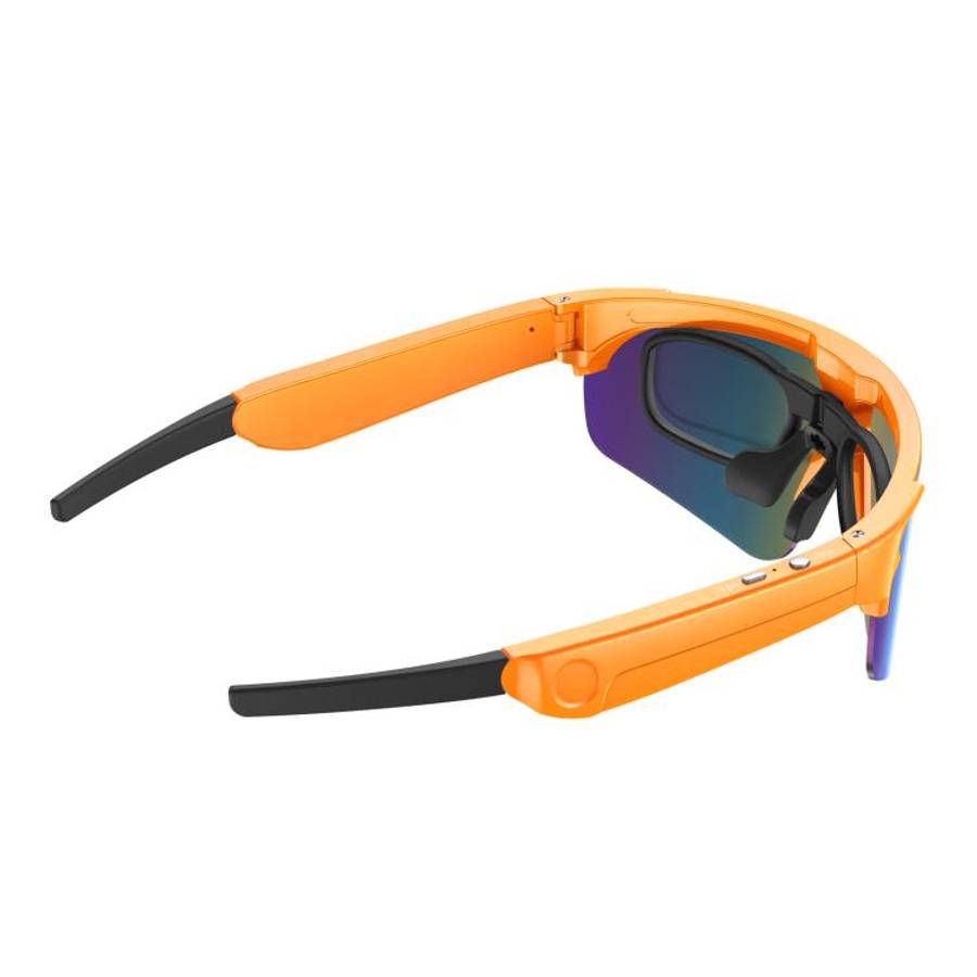 L805 Smart AI Cycling Glasses 8MP Stabilization Camera(Orange Frame Gold Lens)