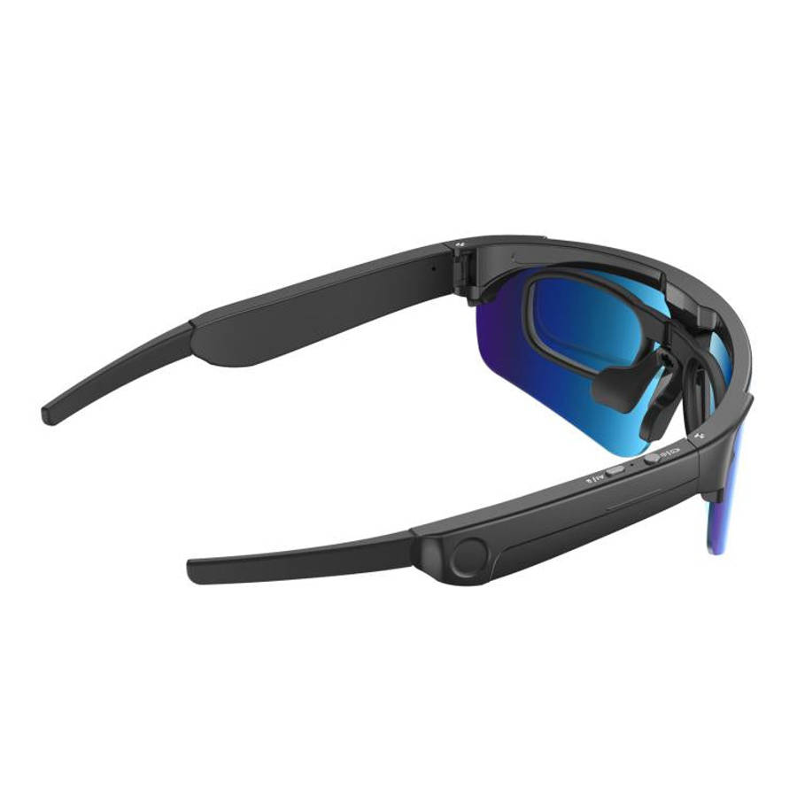 L805 Smart AI Cycling Glasses 8MP Stabilization Camera(Black Frame Blue Lens)