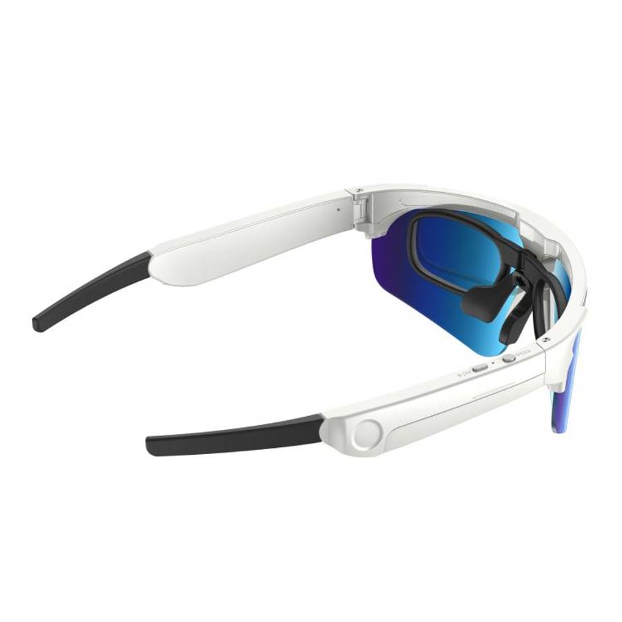 L805 Smart AI Cycling Glasses 8MP Stabilization Camera(White Frame Blue Lens)