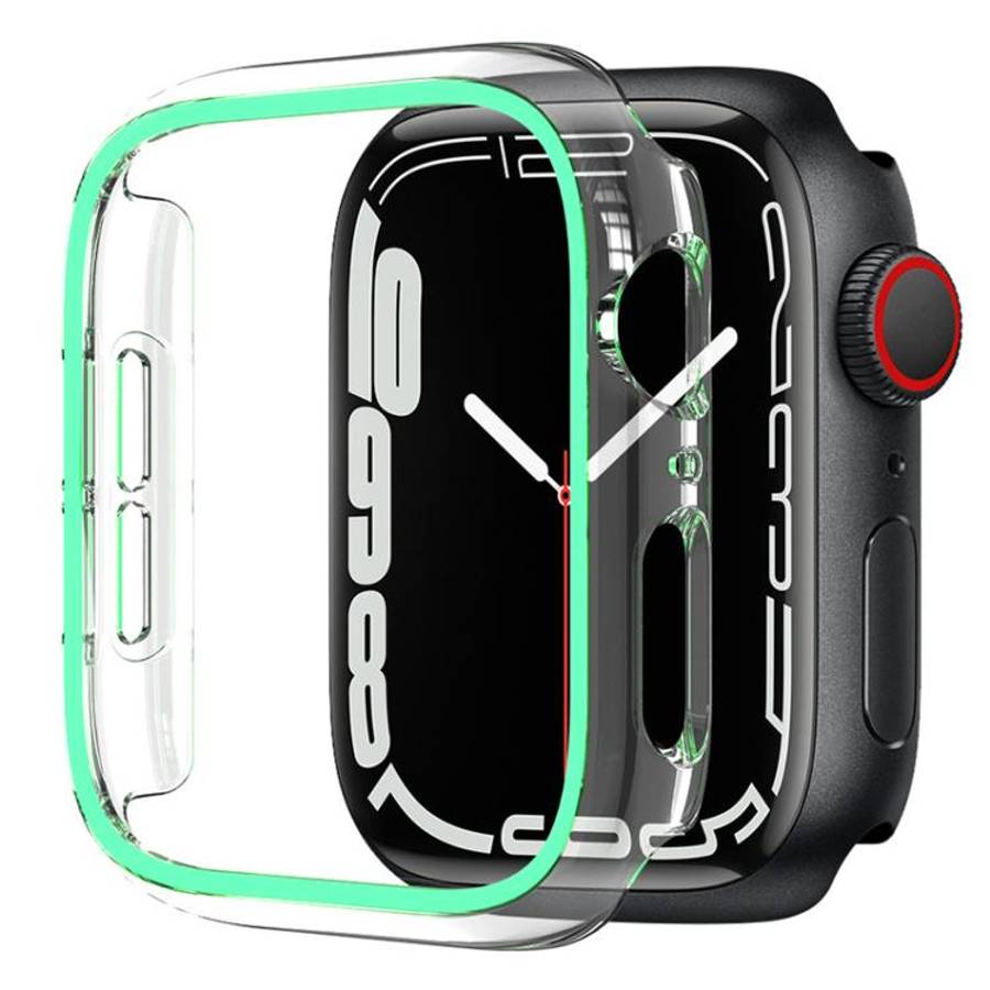 For Apple Watch Series 11 42mm / 10 42mm XDfind Transparent Luminous Half Coverage Hollow PC Watc...