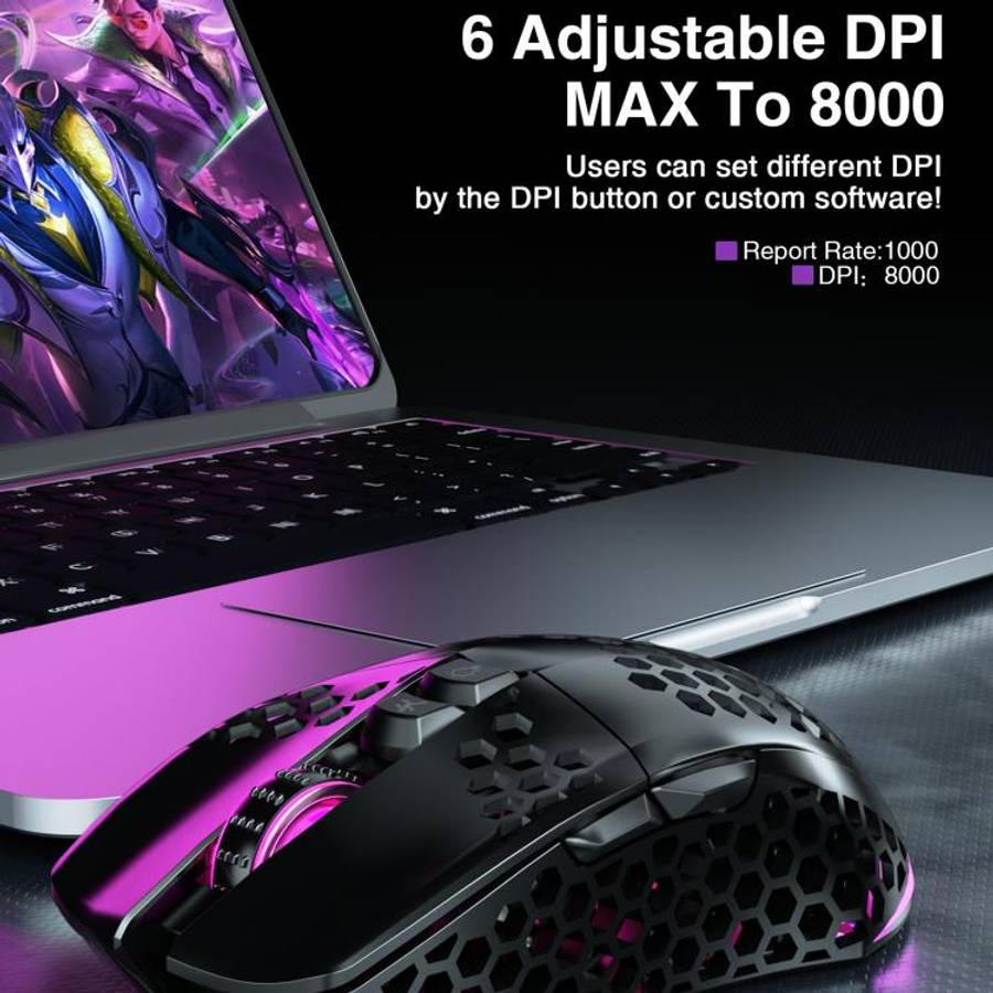 SOLAKAKA SM600 Hollowed Out RGB Tri-mode Wireless Gaming Mouse(Black)