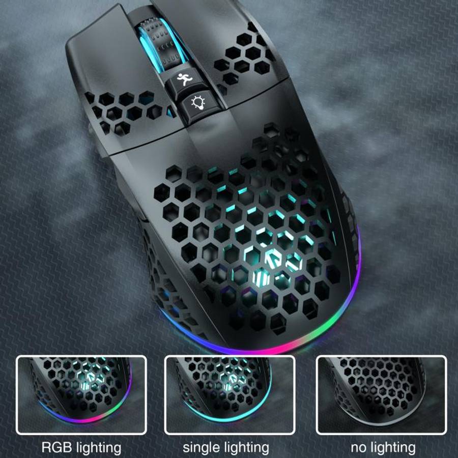 SOLAKAKA SM600 Hollowed Out RGB Tri-mode Wireless Gaming Mouse(Black)
