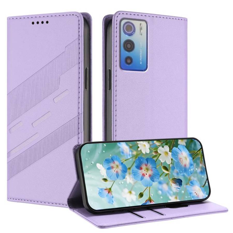 For Doogee N60 Pro Embossed Multi-functional Wallet Retro Leather Phone Case(Light Purple)
