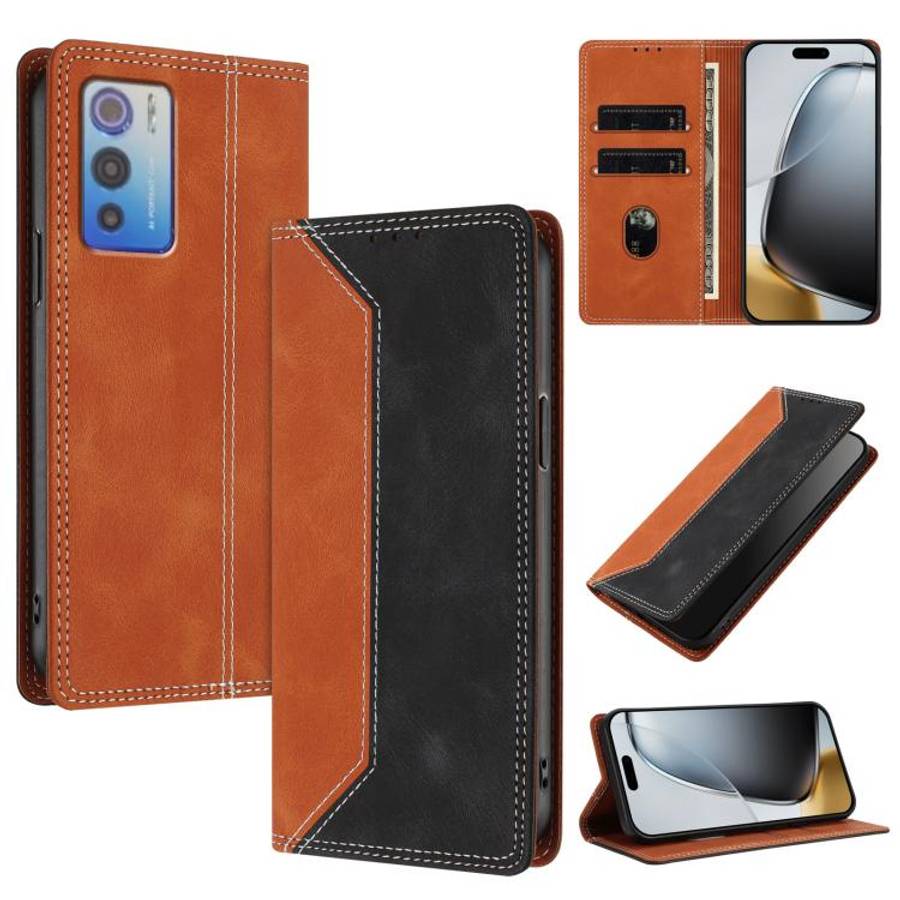 For Doogee N60 Pro Skin Feel Two-tone RFID Blocking Vegan Leather Phone Case(Black)