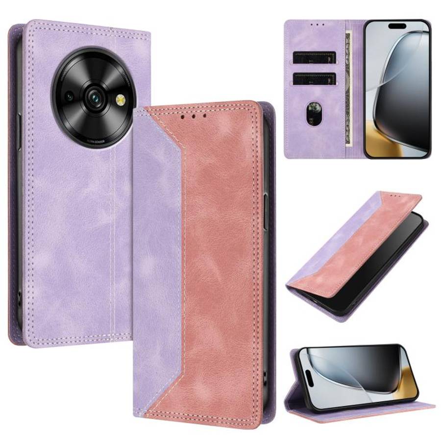 For Oukitel C59 Pro Skin Feel Two-tone RFID Blocking Vegan Leather Phone Case(Pink)