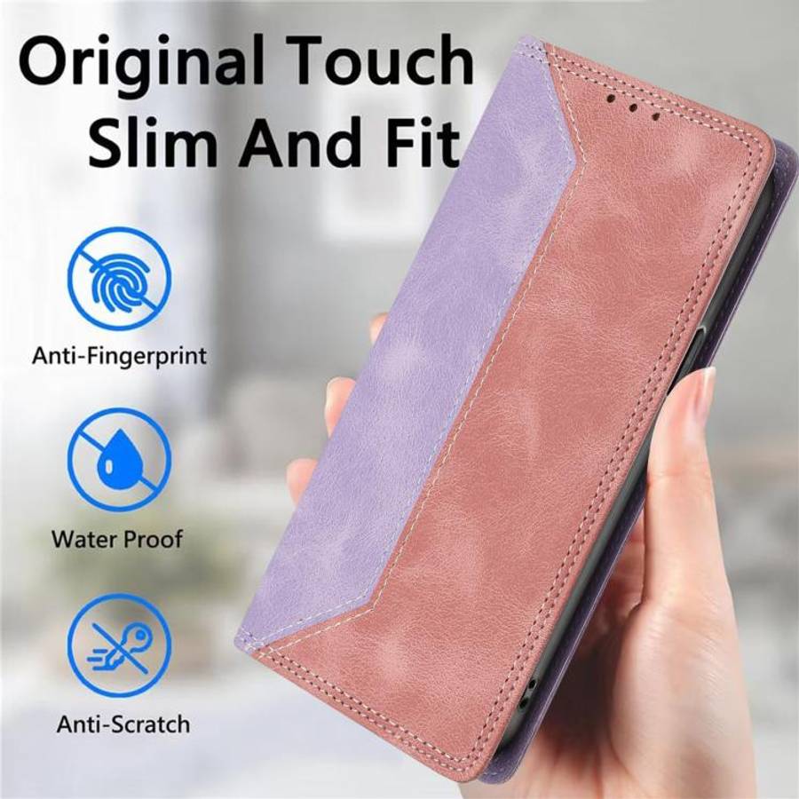 For Oukitel C61 / C61 Pro Skin Feel Two-tone RFID Blocking Vegan Leather Phone Case(Pink)
