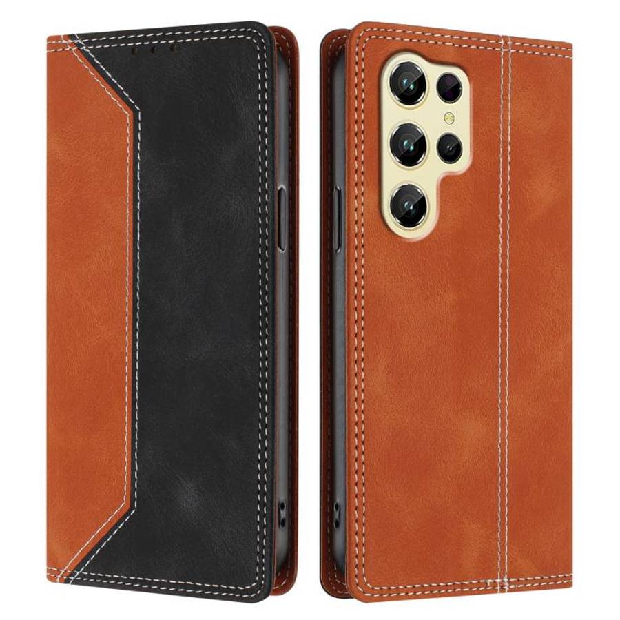 For Oukitel C61 / C61 Pro Skin Feel Two-tone RFID Blocking Vegan Leather Phone Case(Black)