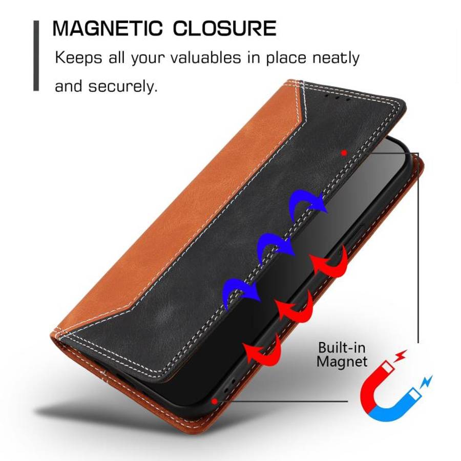 For Oukitel C61 / C61 Pro Skin Feel Two-tone RFID Blocking Vegan Leather Phone Case(Black)
