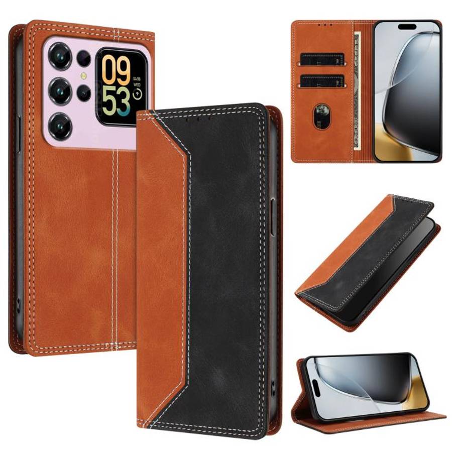 For Oukitel C62 / C62 Pro Skin Feel Two-tone RFID Blocking Vegan Leather Phone Case(Black)