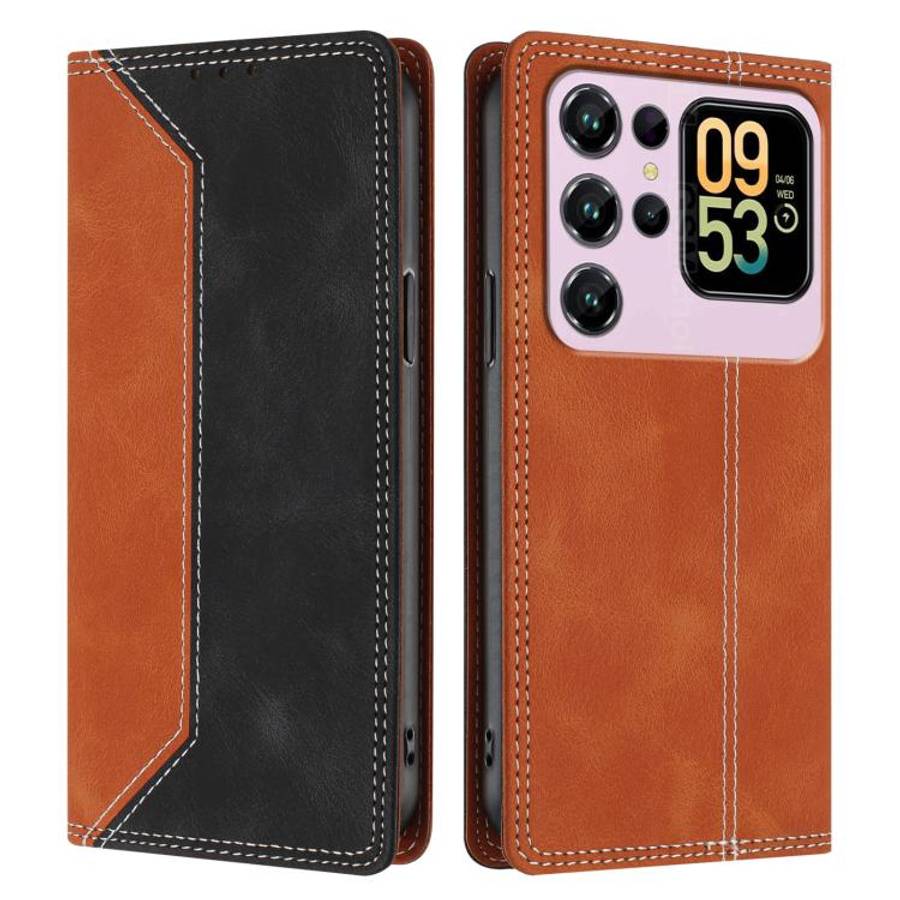 For Oukitel C62 / C62 Pro Skin Feel Two-tone RFID Blocking Vegan Leather Phone Case(Black)