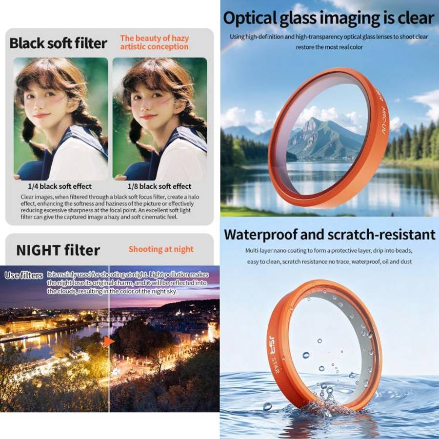 For DJI Osmo Action 6 JSR KO Series Camera Lens Filter, Filter:12 in 1 Mixed Filter