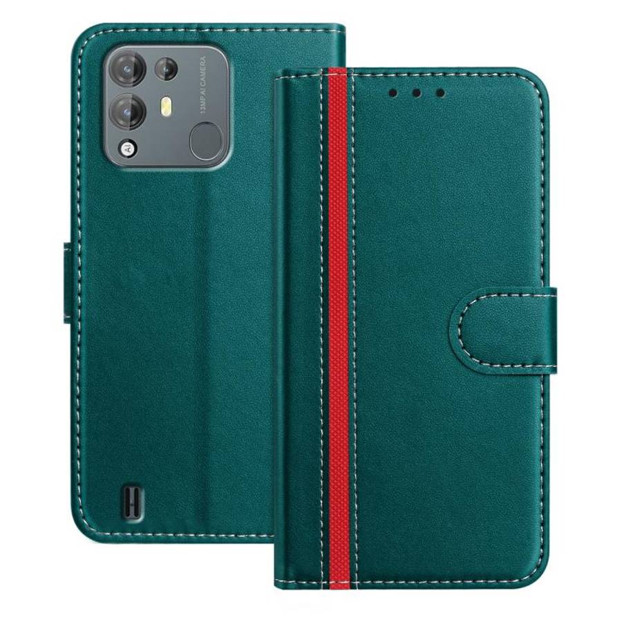 For Blackview A55 Pro Color Block Card Slots Vegan Leather Phone Case(Green)