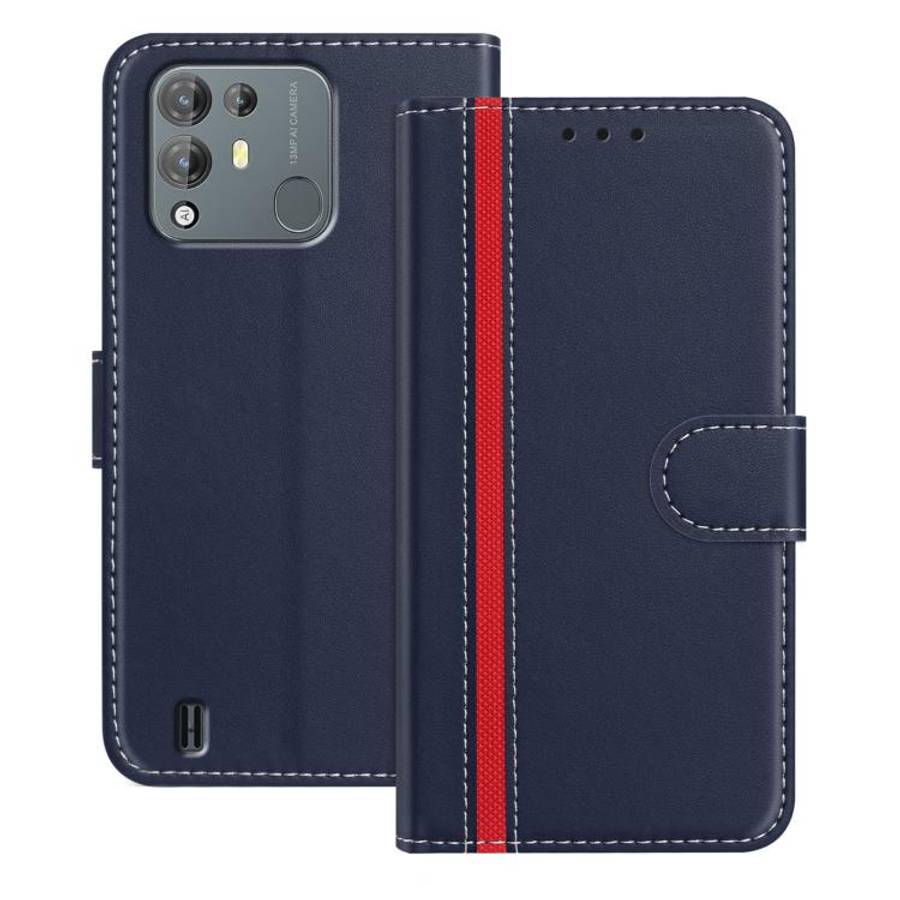 For Blackview A55 Pro Color Block Card Slots Vegan Leather Phone Case(Blue)
