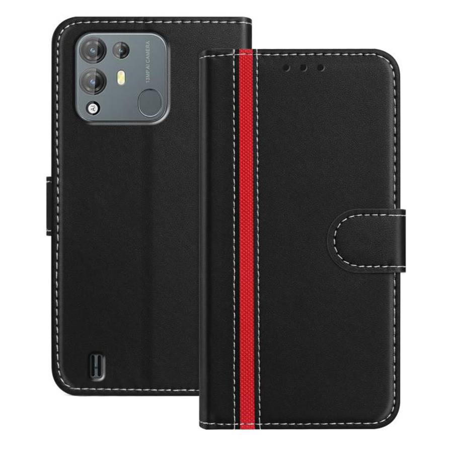 For Blackview A55 Pro Color Block Card Slots Vegan Leather Phone Case(Black)