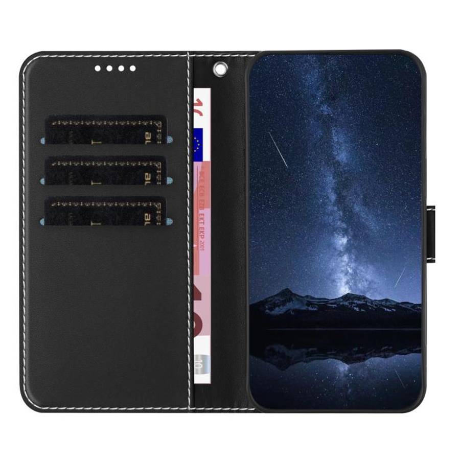 For Blackview A55 Pro Color Block Card Slots Vegan Leather Phone Case(Black)