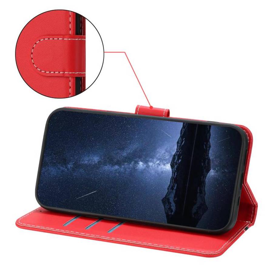 For Blackview A200 Pro Color Block Card Slots Vegan Leather Phone Case(Red)