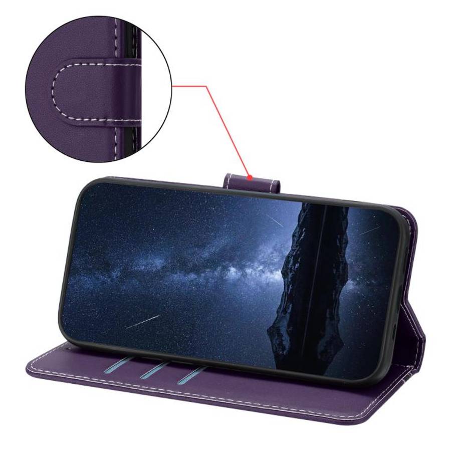For Blackview A200 Pro Color Block Card Slots Vegan Leather Phone Case(Purple)