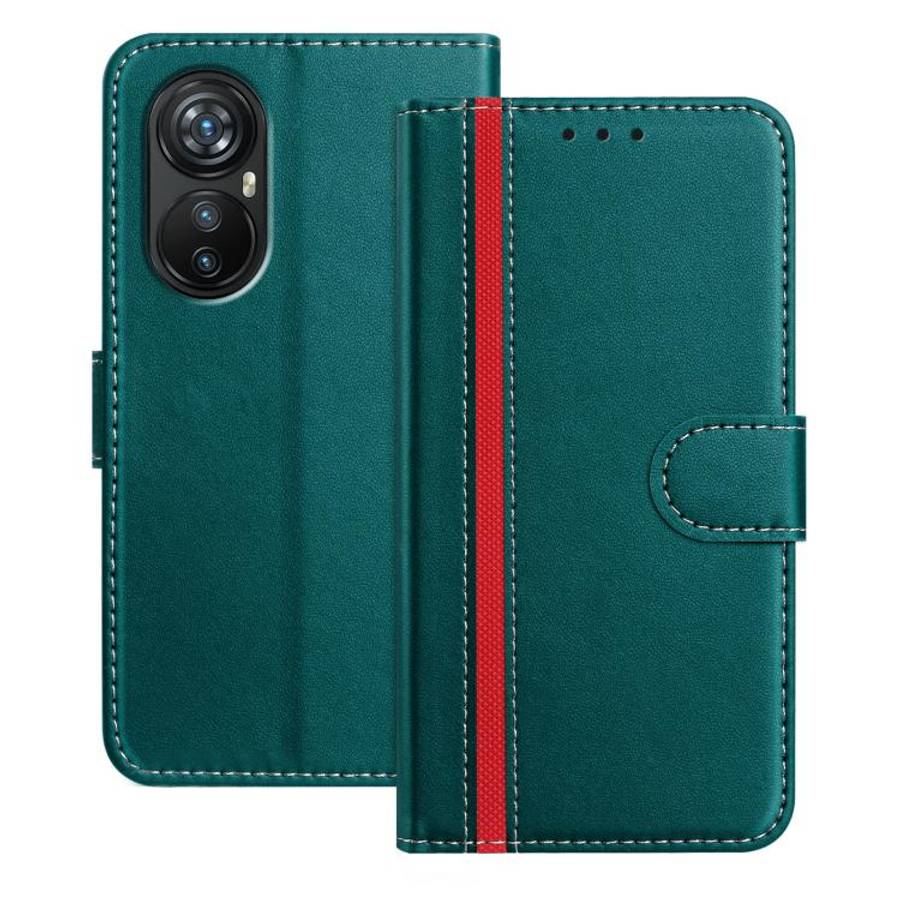 For Blackview A200 Pro Color Block Card Slots Vegan Leather Phone Case(Green)