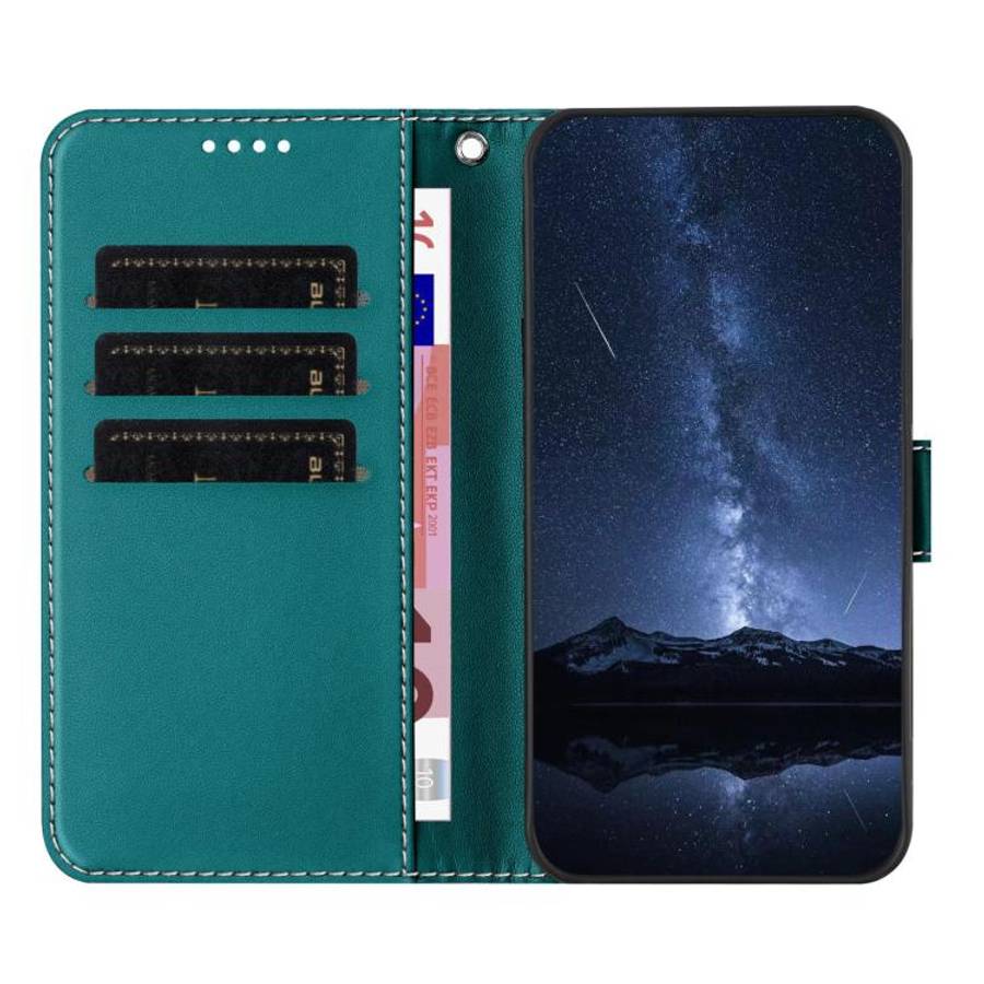 For Blackview A200 Pro Color Block Card Slots Vegan Leather Phone Case(Green)