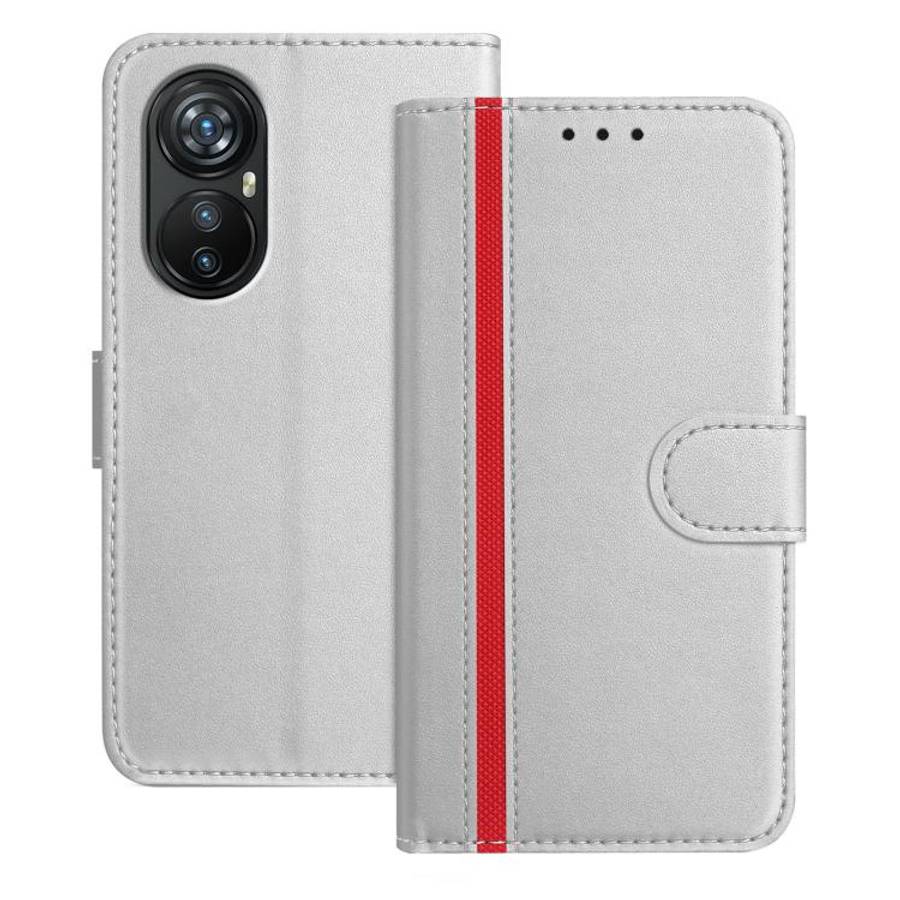 For Blackview A200 Pro Color Block Card Slots Vegan Leather Phone Case(Silver)