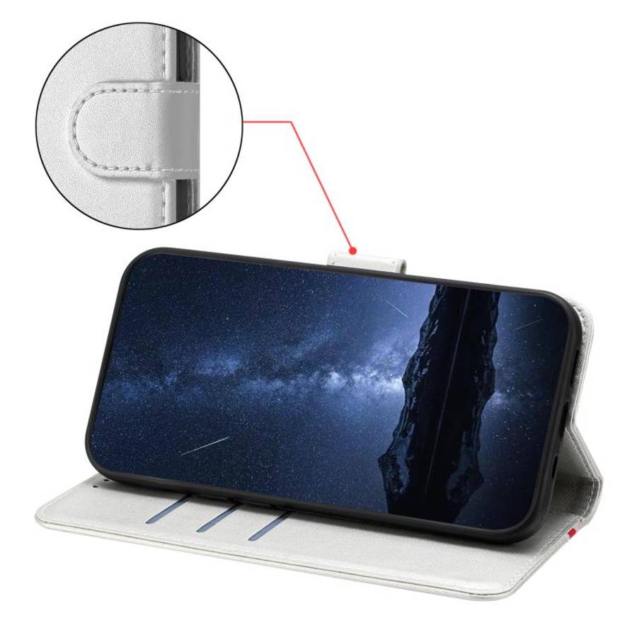 For Blackview A200 Pro Color Block Card Slots Vegan Leather Phone Case(Silver)