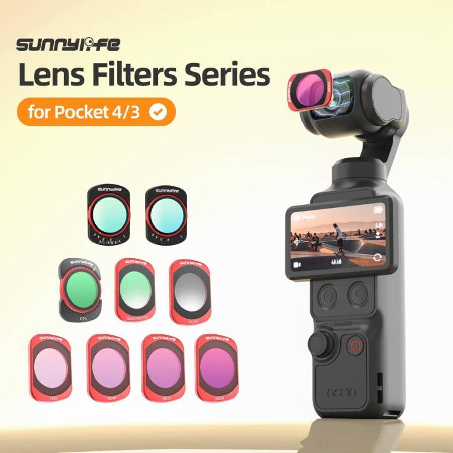 For DJI OSMO Pocket 3 Sunnylife Camera Lens Magnetic Metal Filter, Filter:ND64