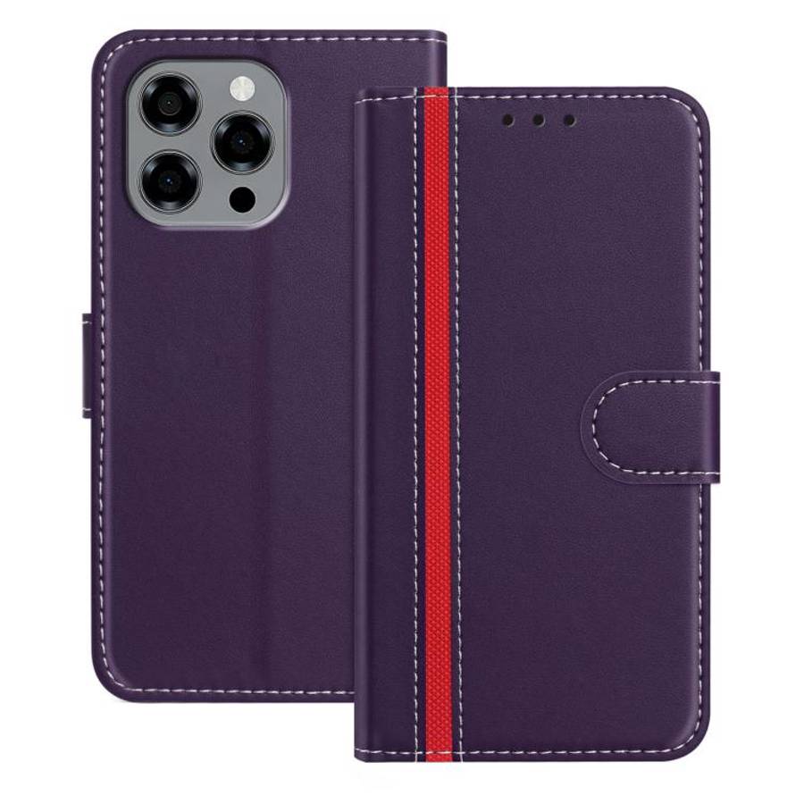 For Doogee Note 58 / 58 Pro Color Block Card Slots Vegan Leather Phone Case(Purple)