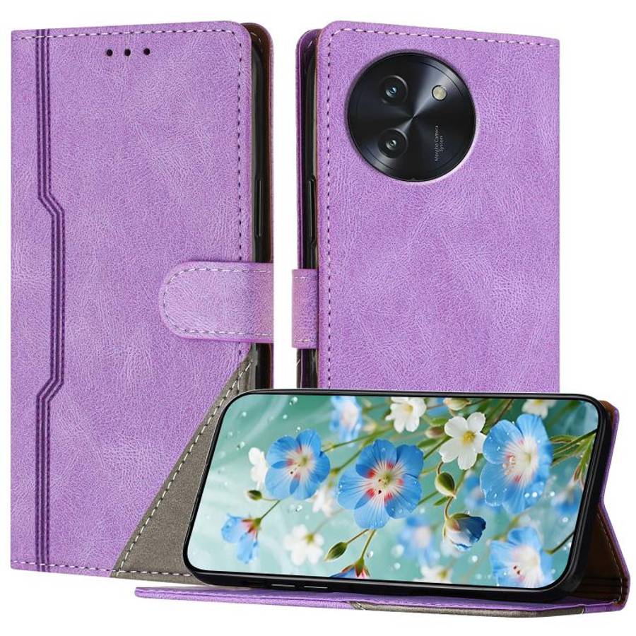 For DOOGEE Note 59 5G / 59 Pro Color Matching Buckle Clasp Vegan Leather Phone Case(Purple)