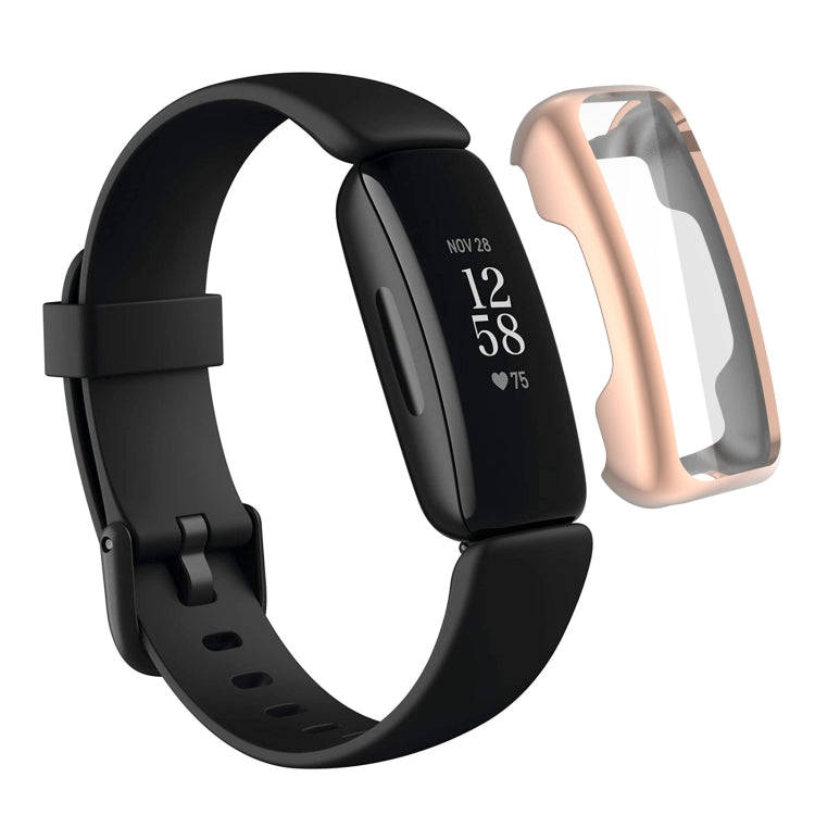 For Fitbit Inspire 2 TPU Electroplating Protective Case Cover(Rose Gold)