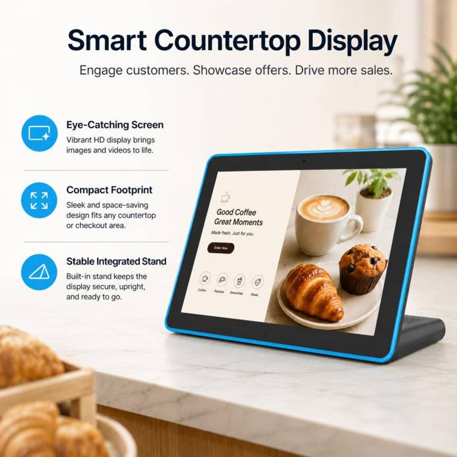 WL1088T 10.1 inch IPS HD Touch Screen Digital Signage, 2GB+16GB, Android 11 RK3568 Quad Core, wit...