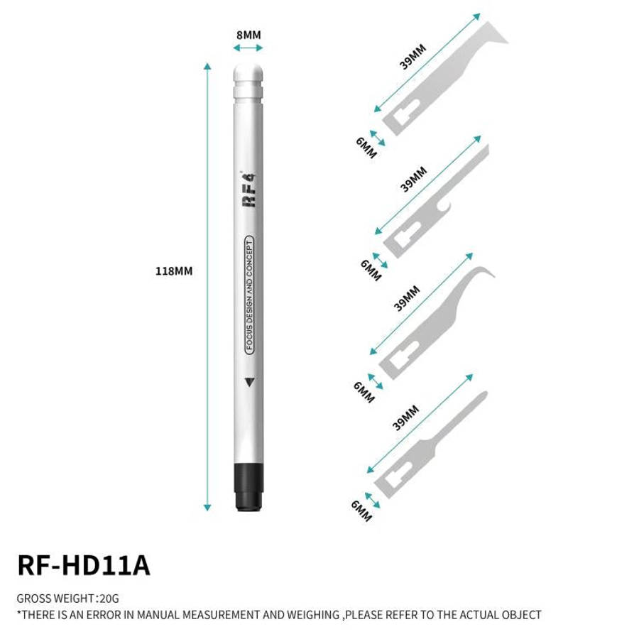 RF4 RF-HD11A 4-in-1 Scraper Knife Blades Set with Hnadle for PCB Glue Remover / Prying Dismantling