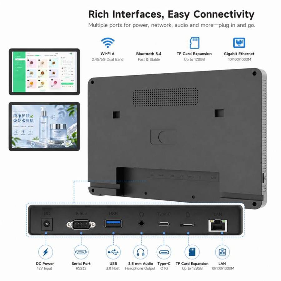 WF1109T 10.95 inch IPS HD Touch Screen Digital Signage, 4GB+64GB, Android 14 RK3576S Quad Core, P...